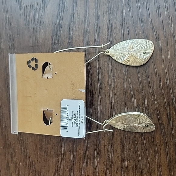 Rachel Roy Gold-Tone Blue Stone Drop Earrings - Picture 3 of 4